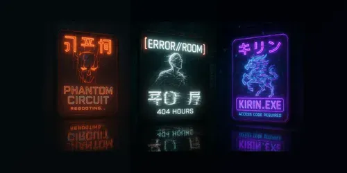 Cyberpunk Neon Bar Signs generated by chatgpt-image