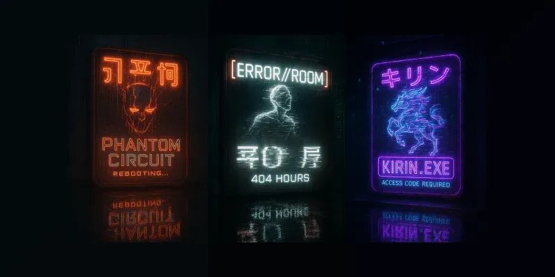 Cyberpunk Neon Bar Signs generated by undefined