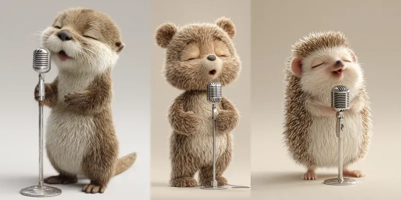 Adorable Singing Animals generated by undefined