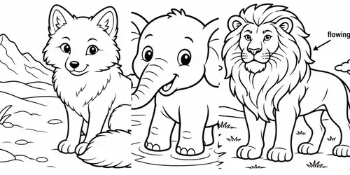 Animal Coloring Book Pages generated by chatgpt-image
