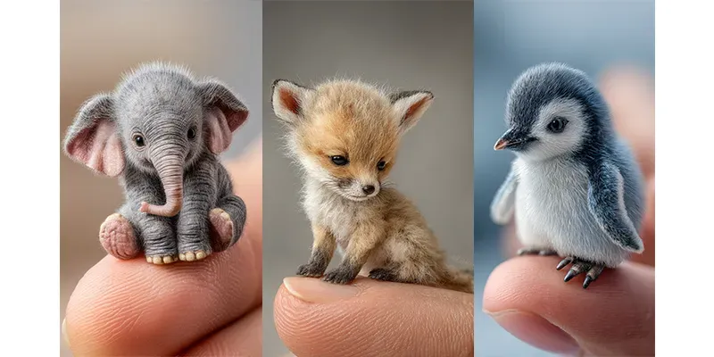 Cute Macro Photos Tiny Animals On Fingers generated by undefined