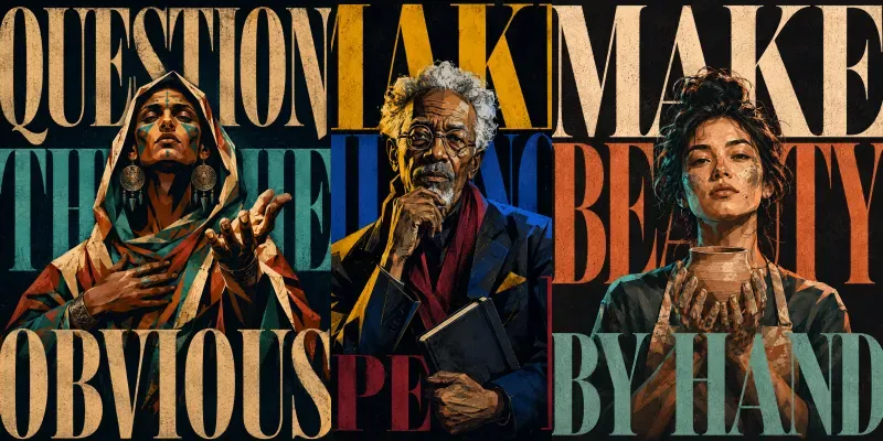 Neoeditorial Typography Portraits generated by undefined
