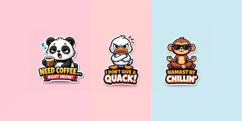 Funny Cartoon Stickers generated by undefined