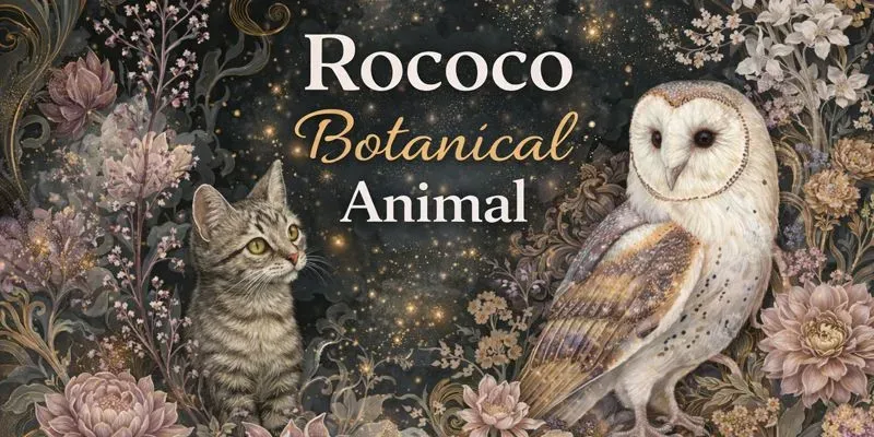 Enchanted Rococo Botanical Animals generated by undefined