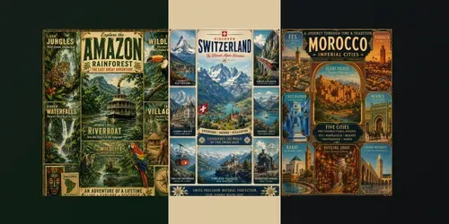 Vintage Travel Poster Grid Designs generated by chatgpt-image