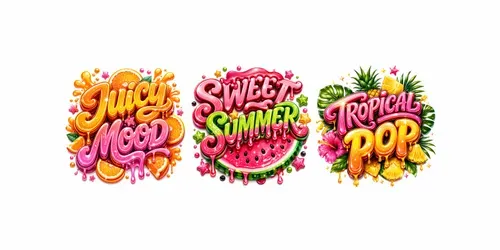 Glossy Summer Texts generated by chatgpt-image