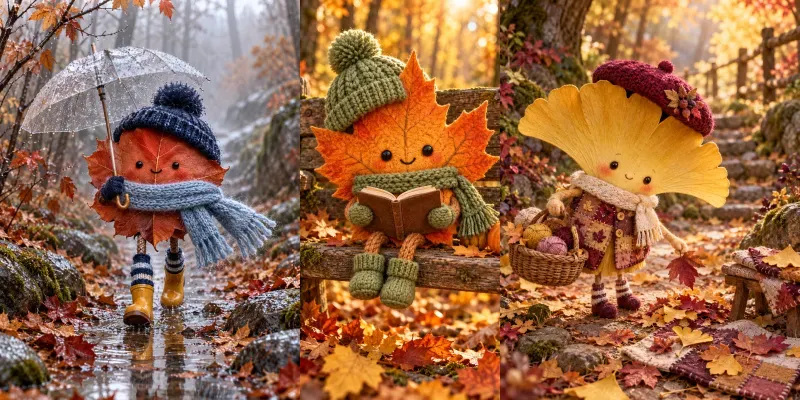 Cozy Autumn Leaf Characters