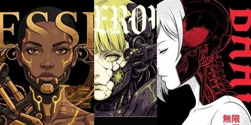 Synthetic Soul Posters Cyborg Anime generated by gemini-image