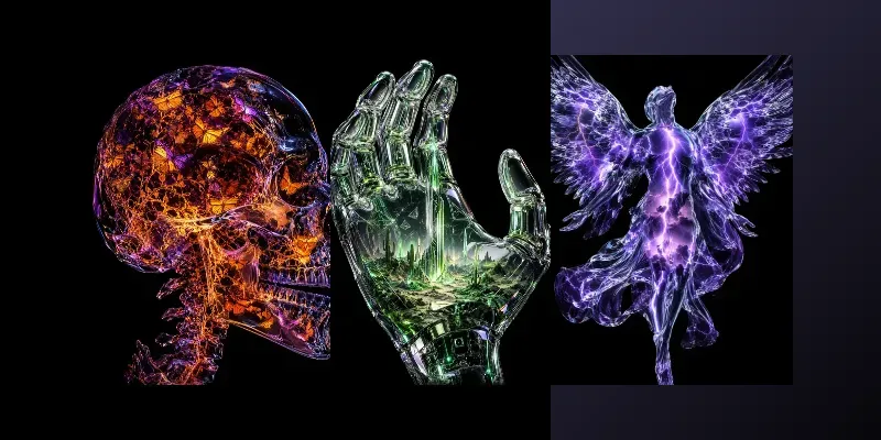 Xray Phantom Iridescence Tshirt Art generated by undefined