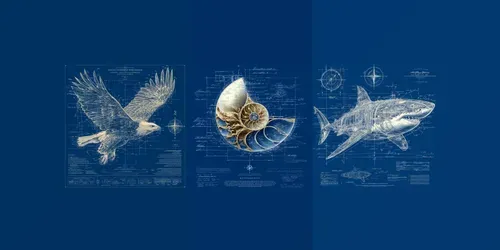 Blueprint Nature Tshirt Print Art Packs generated by midjourney