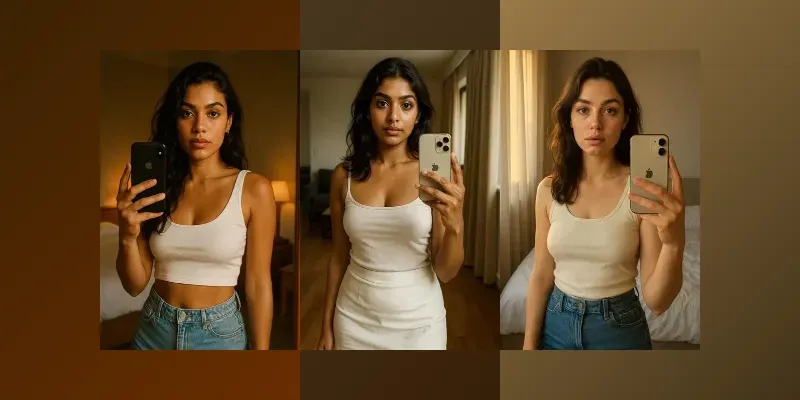 Mirror Glow Natural Beauty Selfies generated by undefined