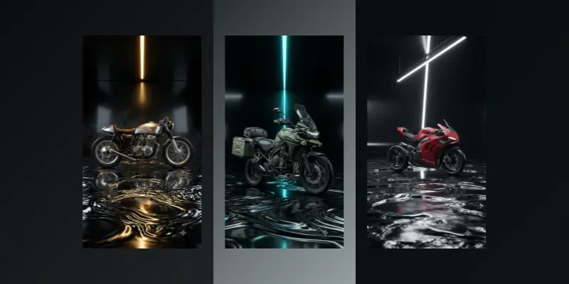 Liquid Chrome Motorbike Stages generated by undefined