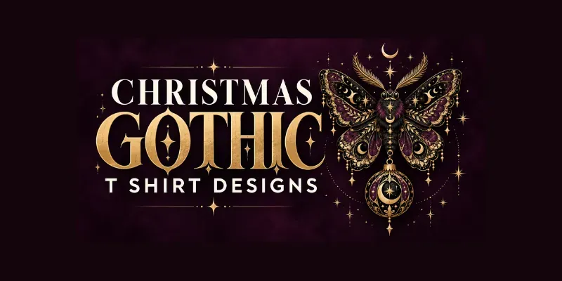 Gothic Christmas Tee Clip Art Designs