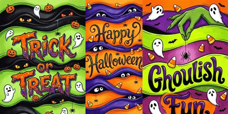 Halloween Marker Typography Art generated by undefined