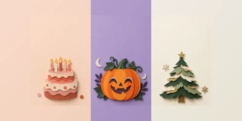 Layered Paper Seasonal Card Art