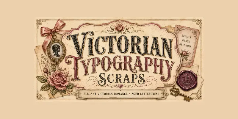 Victorian Typography Scraps generated by undefined