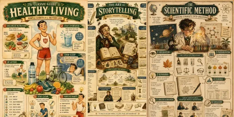 Vintage Educational Infographic Art generated by undefined