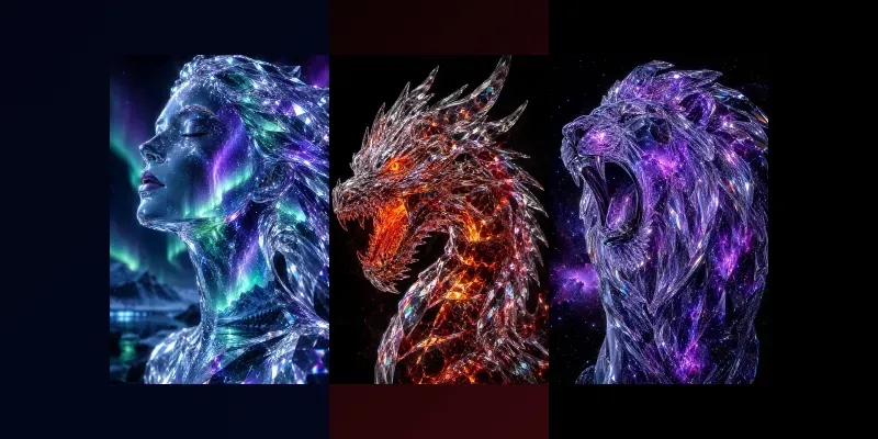 Glowing Crystal Portraits generated by undefined