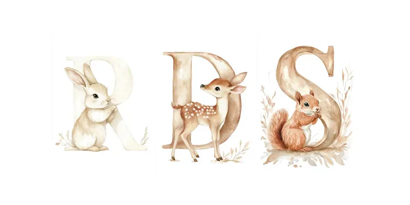 Personalized Watercolor Nursery Prints generated by undefined