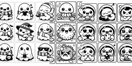 Cute Monster Grid Sticker Kits generated by chatgpt-image