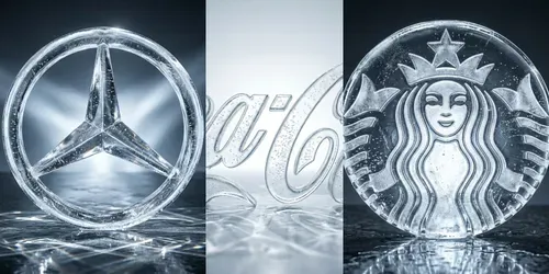 3D Realistic Ice Logo Icons generated by gemini-image