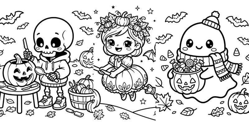 Cute Halloween Colouring Pages For Etsy generated by undefined