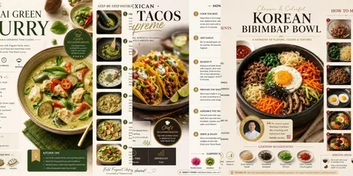 Premium Modern Recipe Infographics generated by chatgpt-image