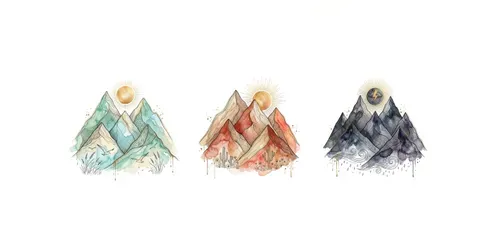 Boho Watercolor Mountains generated by gemini-image