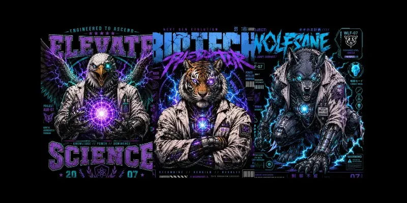 Cyberpunk Animal Scientist Tshirts generated by undefined