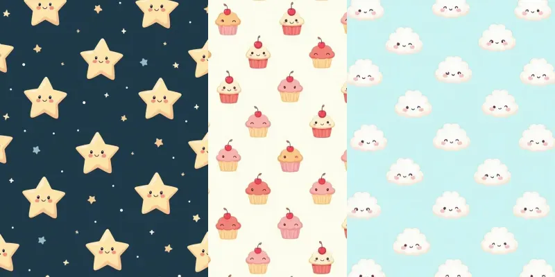 Cute Seamless Kawaii Patterns