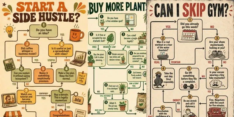 Funny Decision Flowchart Posters generated by undefined