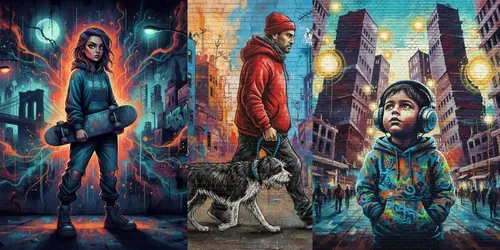 Street Art Style Images generated by gemini-image