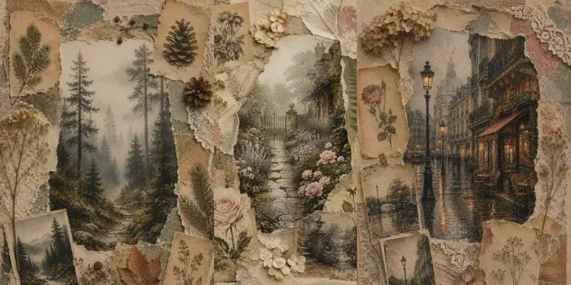 Dreamy Junk Journal Wall Art generated by undefined