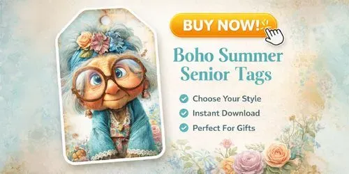 Boho Summer Seniors Product Tags generated by midjourney