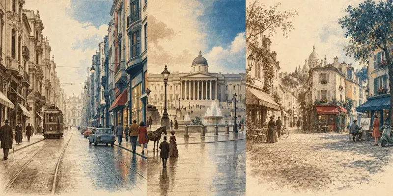 Historic Cities Across Time Art Prints