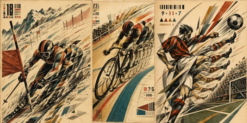Futurist Sports Motion Print Posters generated by undefined
