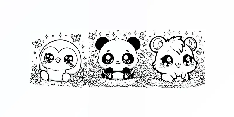 Cute Fluffy Animal Coloring Pages generated by undefined