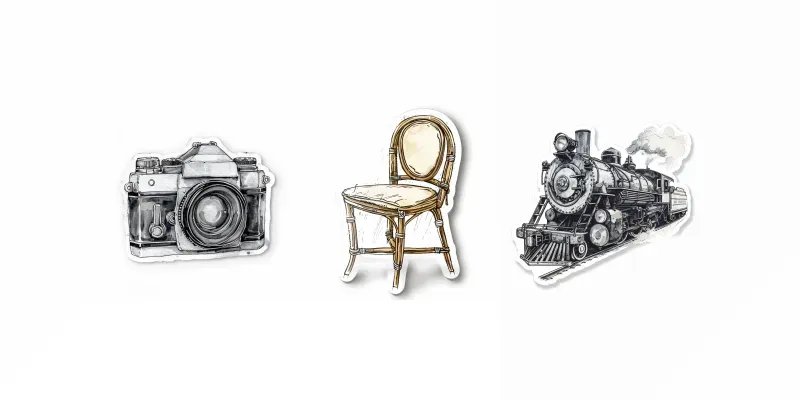 Retro Explorer Sketch Stickers generated by undefined