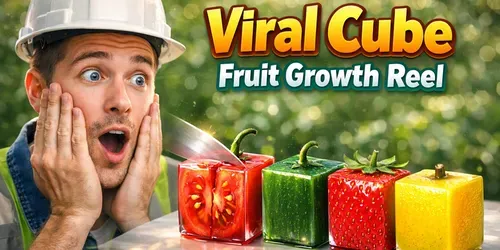 Viral Cube Fruit Growth Reels generated by veo