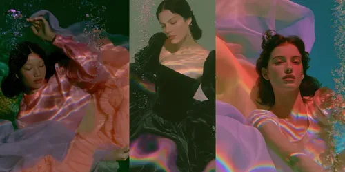Underwater Fashion Editorials generated by midjourney