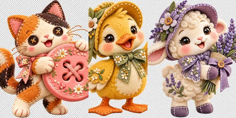 Cottagecore Handstitched Mascot Logos