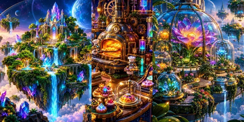 Neon Miniature Worlds 4K Art