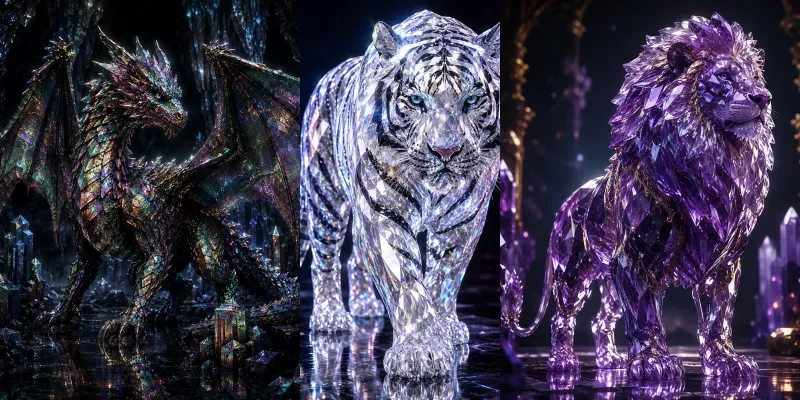 Crystal Gemstone Animals generated by undefined