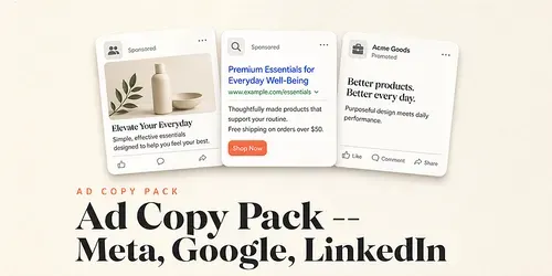 Ad Copy Pack Meta Google Linkedin generated by gpt