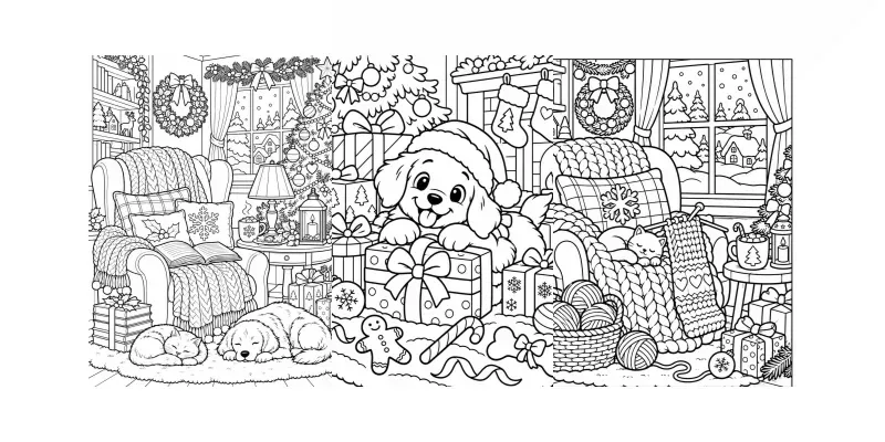 Cozy Christmas Coloring Pages