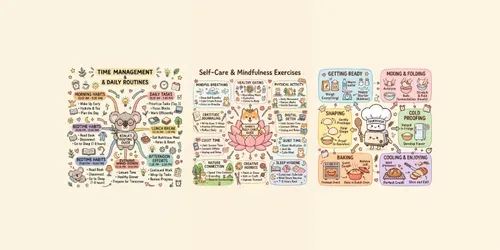 Cute Kawaii Infographic Mind Map Posters generated by gemini-image
