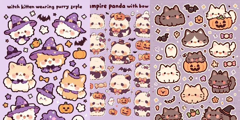 Kawaii Halloween Stickers For Etsy generated by undefined