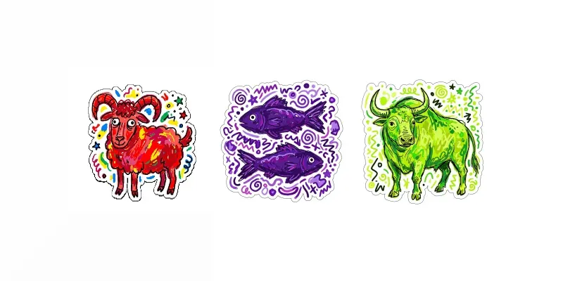 Crude Zodiac Digital Sticker Sets generated by undefined