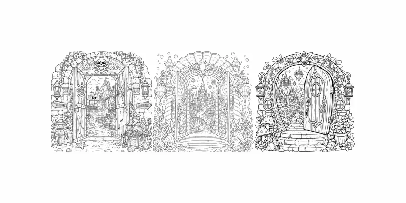 Fantasy Portal Coloring Books generated by undefined