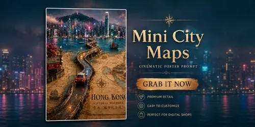 Miniature City Map Posters generated by chatgpt-image